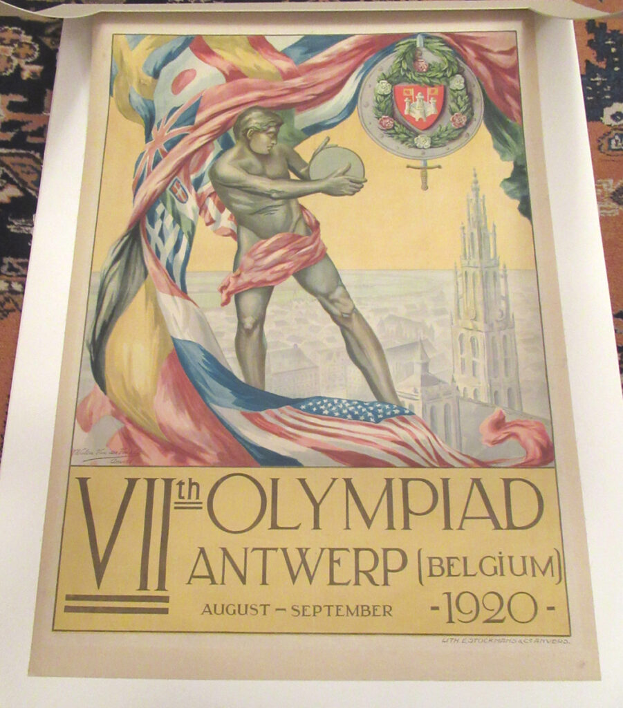 Original 1920 Antwerp Olympics Poster “VIIth Olympiad” | Holzman Antiques