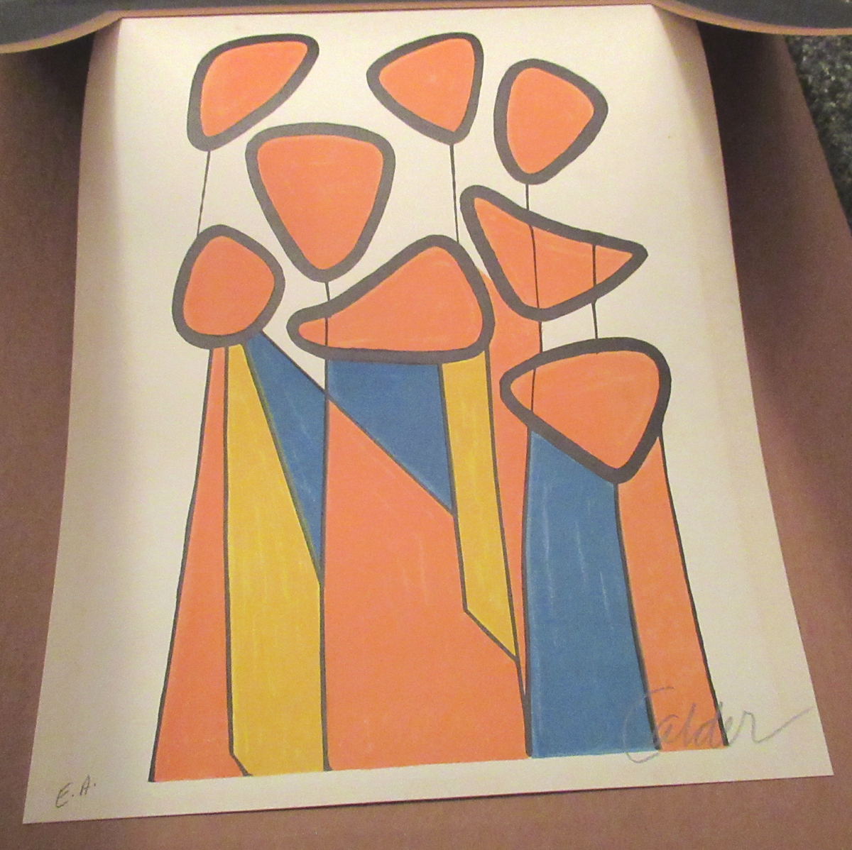 1972 Alexander Calder Pencil Signed Lithograph, "Squash Blossoms" - Image 2