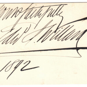 1892 English Actor Edward Willard Autograph Sentiment Signed