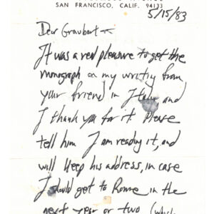 1983 Beat Poet Lawrence Ferlinghetti Autograph Letter Signed