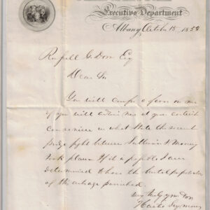 1853 NY Governor Horatio Seymour Writes about James Sullivan and John Morrisey Boxing Match