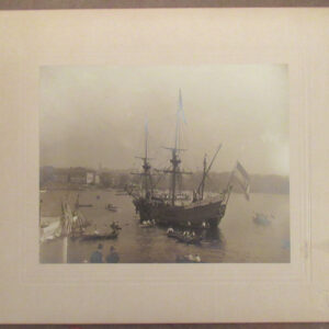 Original 1909 Photograph of Half Moon Ship Hudson Fulton Celebration in Albany, NY