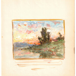 1887 Joseph Henry Boston Watercolor Landscape