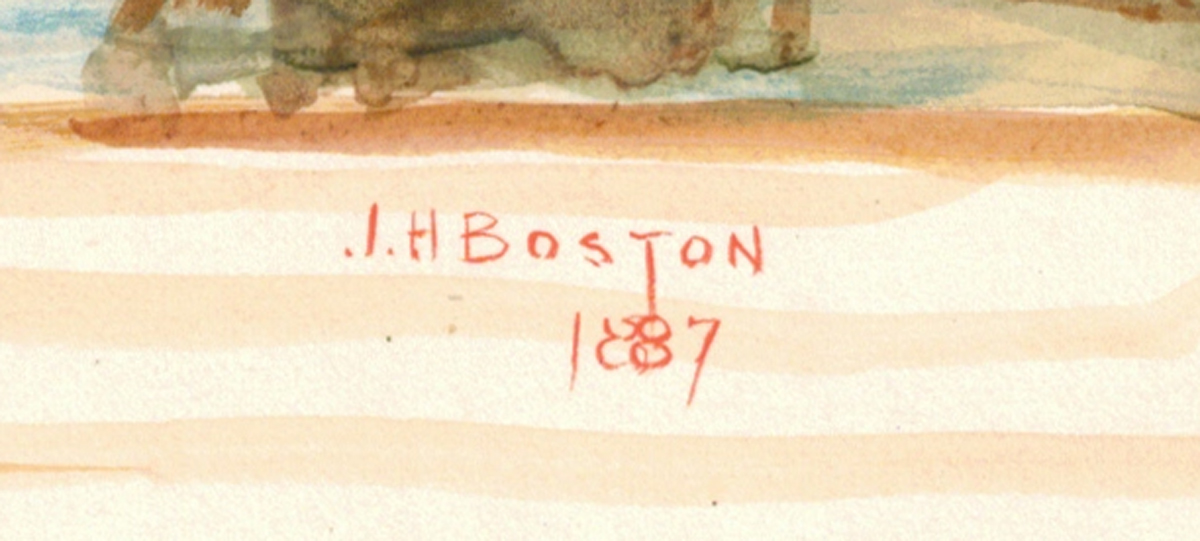 1887 Joseph Henry Boston Watercolor Landscape - Image 2