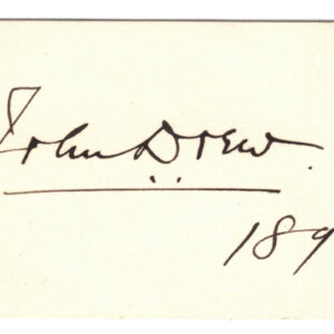 1892 American Actor John Drew Signed Card