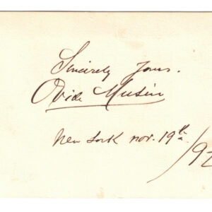 1892 Belgian Violinist Ovid Musin Signed Card