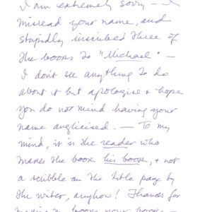 2001 Novelist Ursula Le Guin Writes: “Thanks for making my books your books”