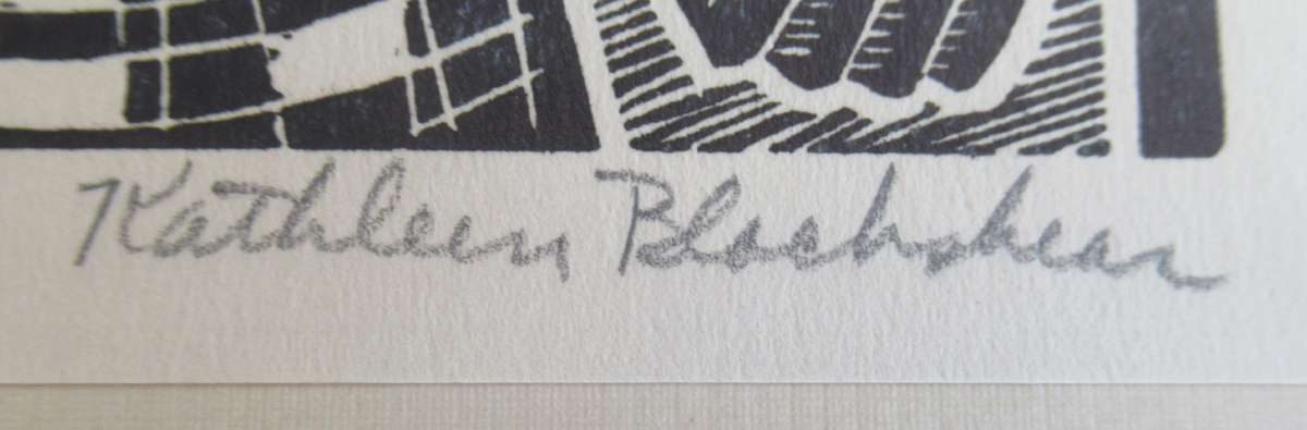 Kathleen Blackshear Pencil Signed Woodblock Print, "Saturday" - Image 2