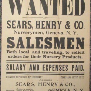 Geneva, NY Broadside, Nursery Products Salesmen Wanted