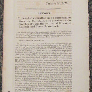 1825 NYS Assembly Document re: Wolf Bounty Payments