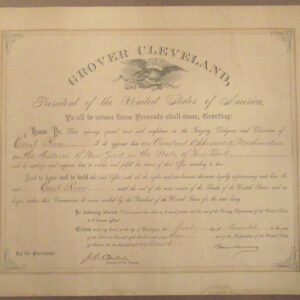 1893 Grover Cleveland Signed Document