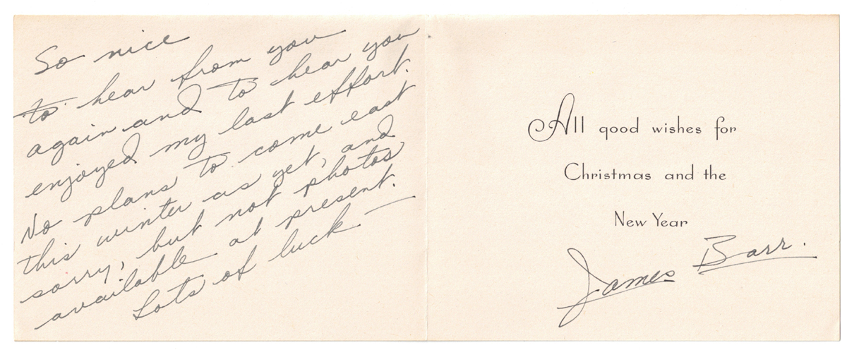 1951 Gay Activist James (Barr) Fugate Autograph Note Signed