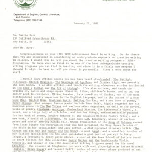 1981 Novelist John Gardner Discusses Creative Writing Program