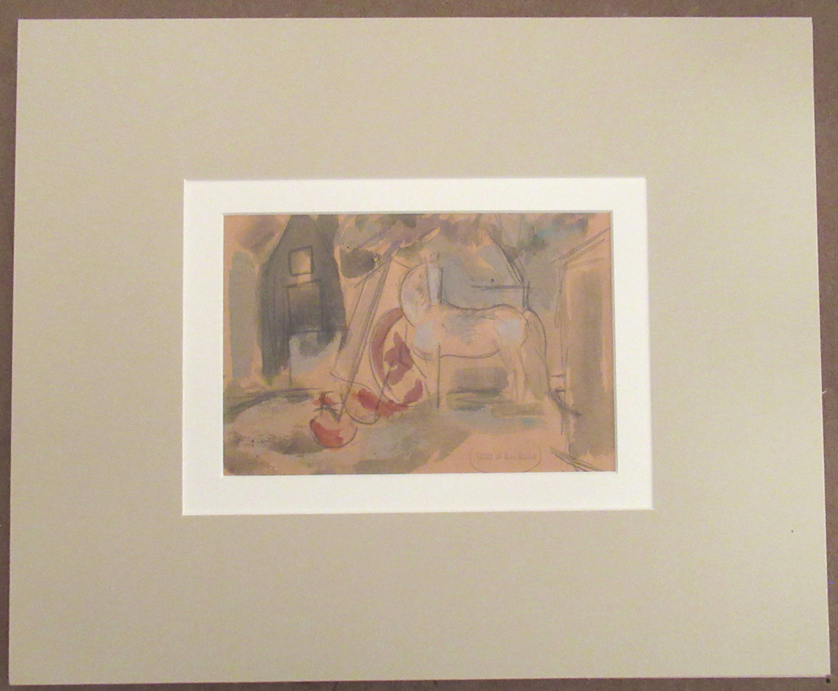 1922 American Artist Karl Knaths Watercolor Drawing