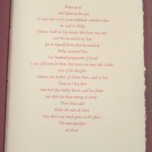1961 Letterpress "Multiplication of Loaves and Fishes", Stanbrook Abbey Press