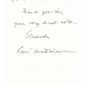 2000 National Book Award Winning Author Peter Matthiessen Autograph Letter Signed