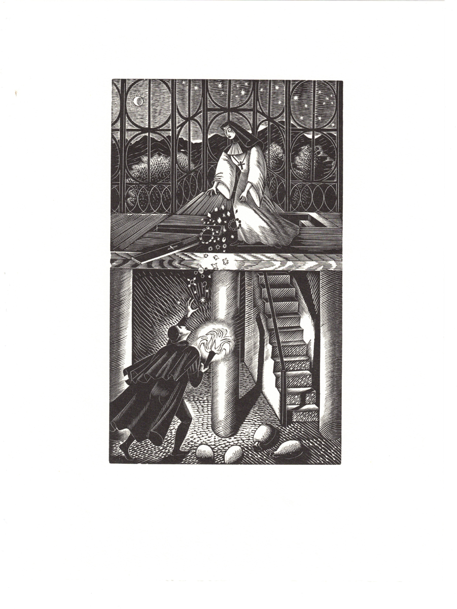 Four Wood Engravings by Eric Ravilious, Famous Tragedy of the Rich Jew of Malta