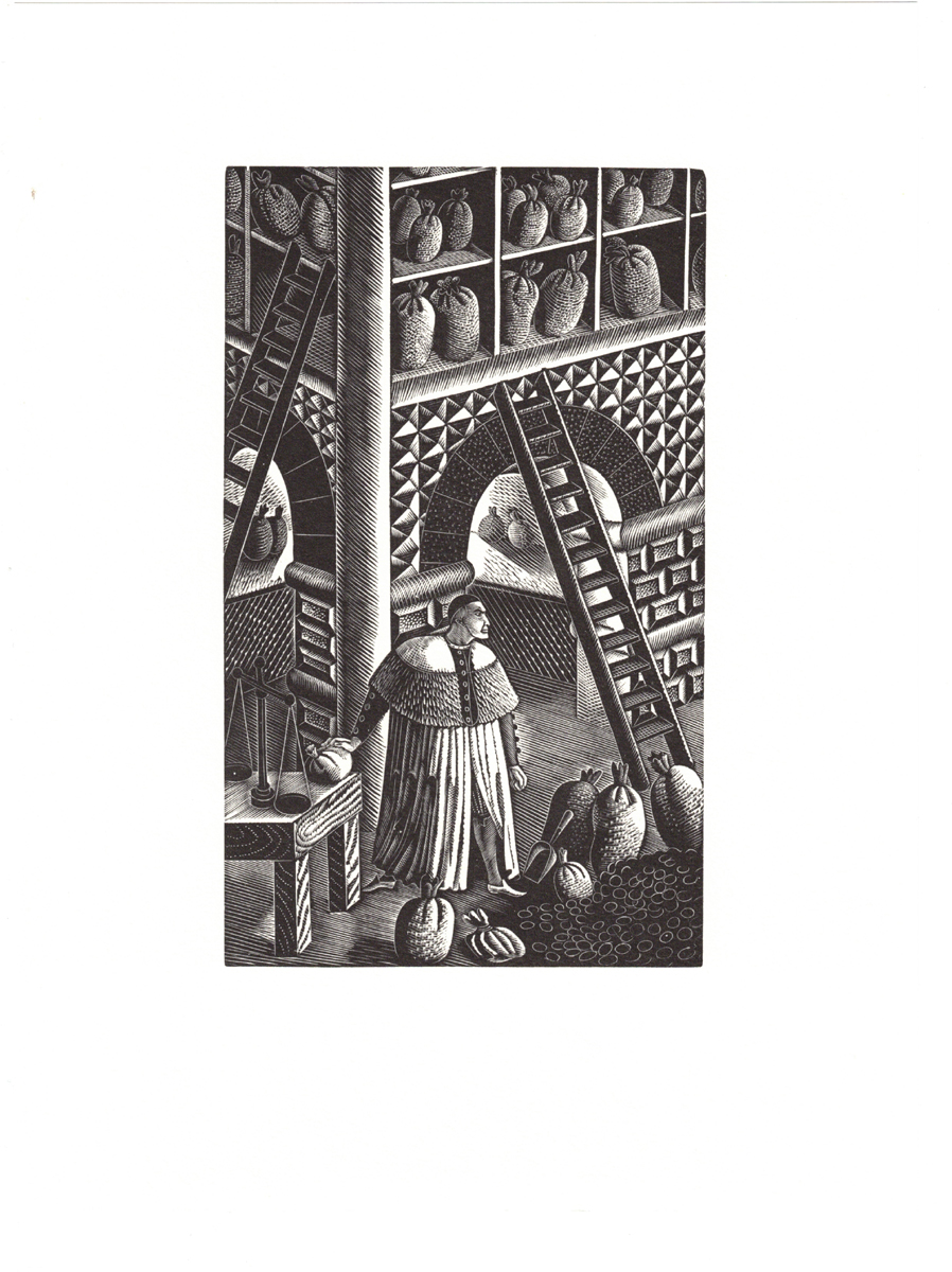 Four Wood Engravings by Eric Ravilious, Famous Tragedy of the Rich Jew of Malta - Image 5