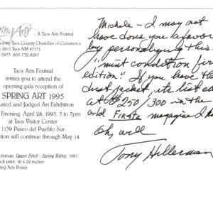 1995 Detective Fiction Author Tony Hillerman Autograph Letter Signed