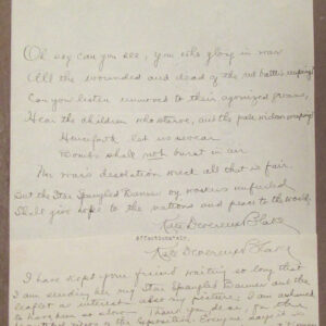 c. 1914 Suffragist and Peace Activist Kate Devereux Blake Signed Anti-War Poem