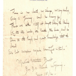 1920 “Dude Rancher” Maxwell Struthers Burt Manuscript Poem Signed, Re: Death