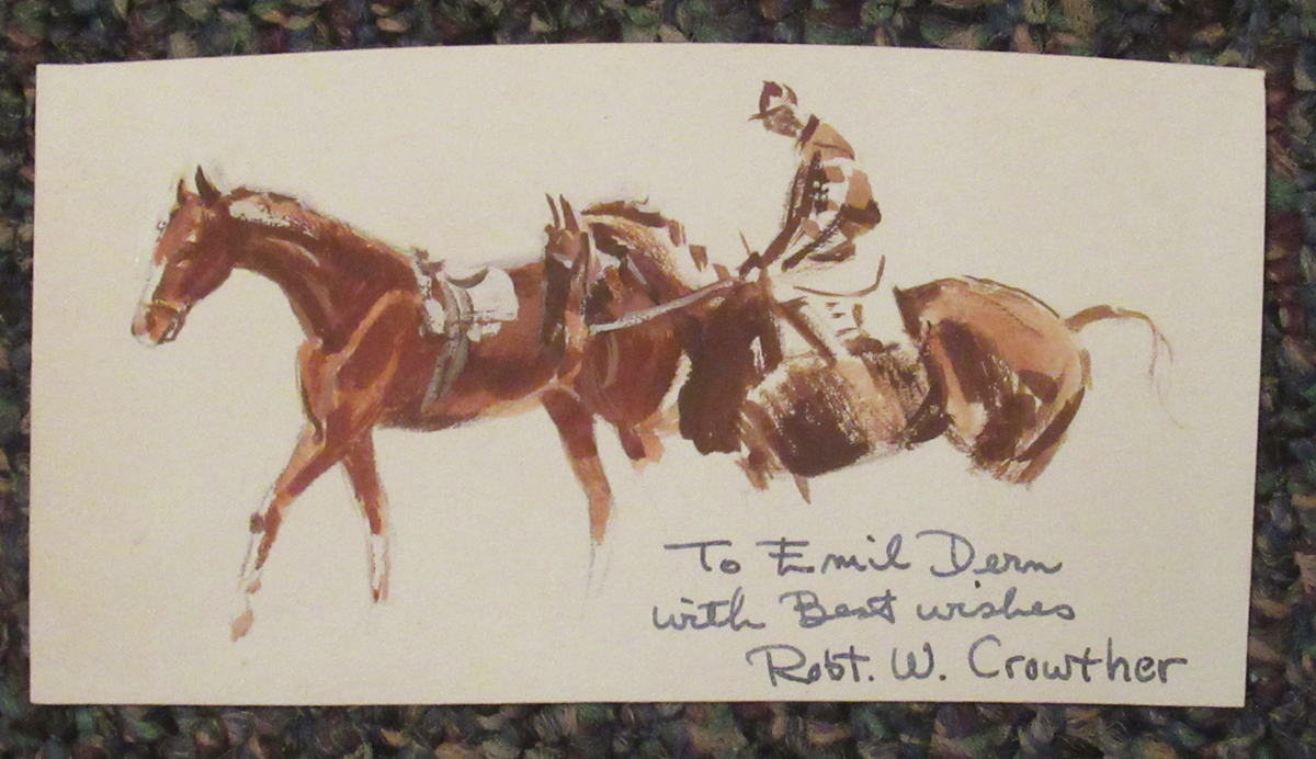 1964 Robert W. Crowther Original Horse Sketch and Autograph Letter Signed